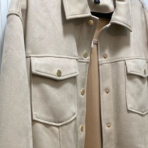 Button down shirt dress suede tunic